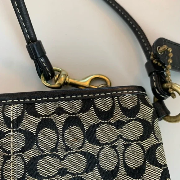Coach Black and Cream Wristlet - Picture 3 of 6